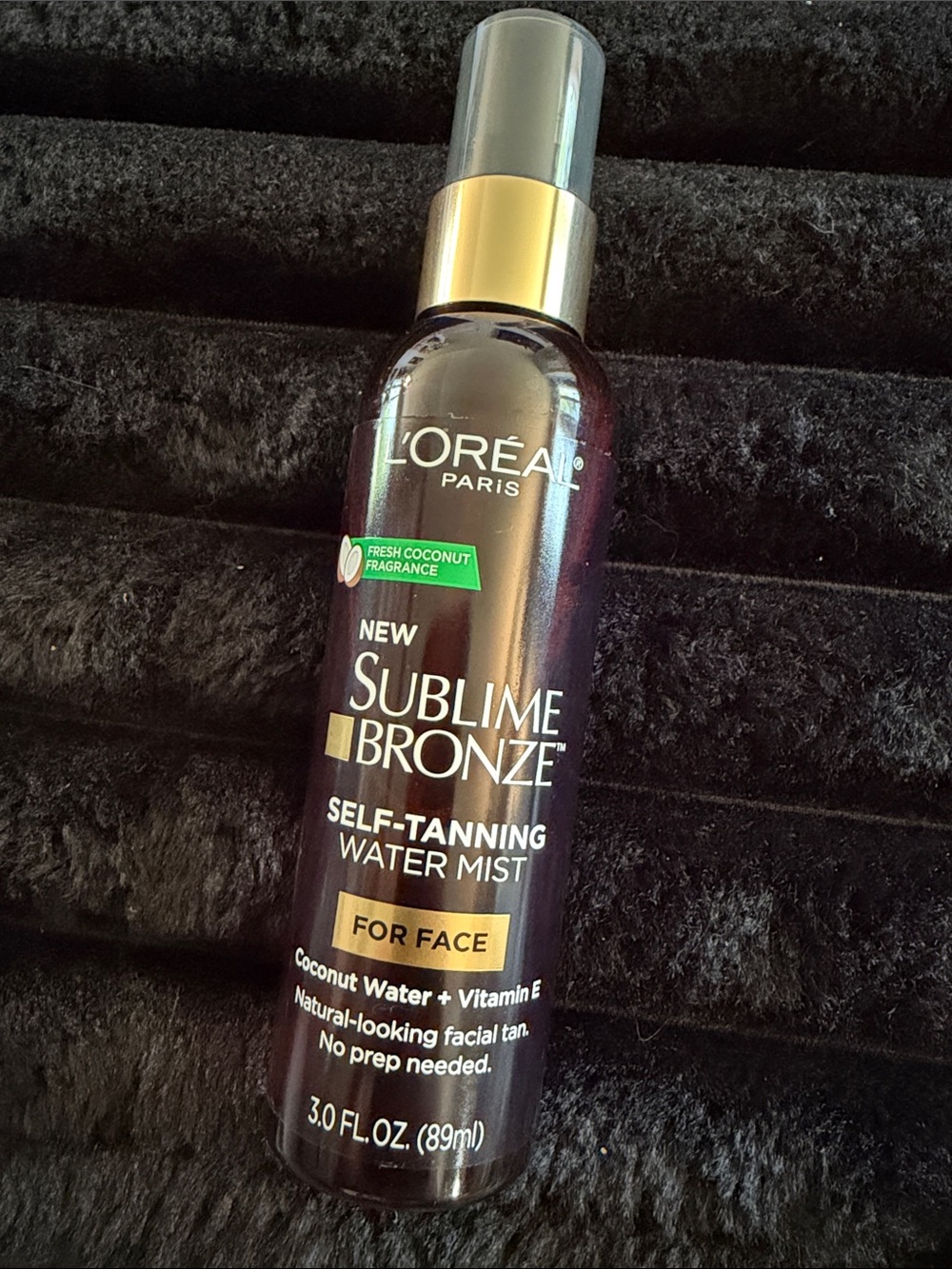 L'Oreal Sublime Bronze Self-Tanning Water Mist — Purple and Gold Accents